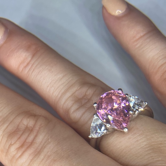 Beautiful 925 Sterling Silver tourmaline and cubic zirconia - Picture 1 of 6